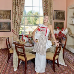 Mrs. Alice Monogram | Monogrammable Gifts<Mrs. Alice Rossina Putty Gingham & Red Apron