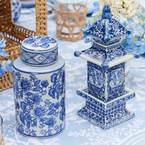 Spring Decorations | For The Homemaker<Mrs. Alice Round Chinoiserie Ginger Jars (Pair)