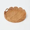 Trays | Trays<Mrs. Alice Round Rattan Scalloped Tray
