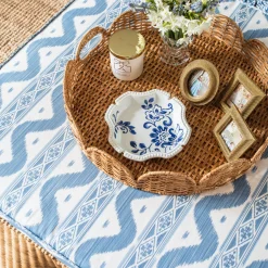 Trays | Trays<Mrs. Alice Round Rattan Scalloped Tray