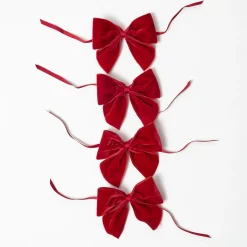 Napkin Rings & Bows<Mrs. Alice Ruby Red Velvet Napkin Bows (Set of 4)
