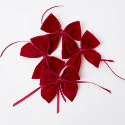 Napkin Rings & Bows<Mrs. Alice Ruby Red Velvet Napkin Bows (Set of 4)