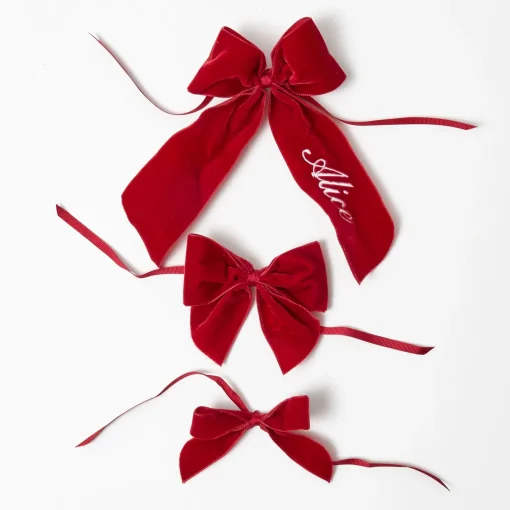 Napkin Rings & Bows<Mrs. Alice Ruby Red Velvet Napkin Bows (Set of 4)