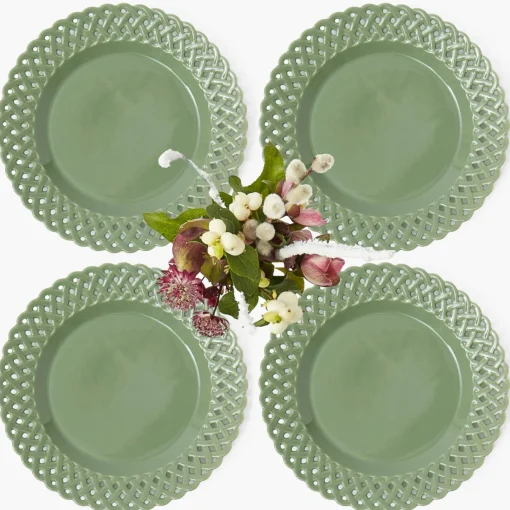 Starter Plates | Crockery Sets<Mrs. Alice Sage Basketweave Starter Plates (Set of 4)
