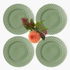 Starter Plates | Crockery Sets<Mrs. Alice Sage Basketweave Starter Plates (Set of 4)