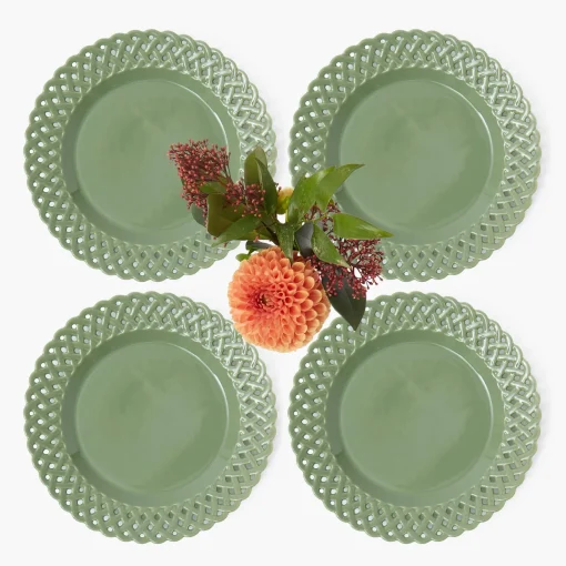 Starter Plates | Crockery Sets<Mrs. Alice Sage Basketweave Starter Plates (Set of 4)