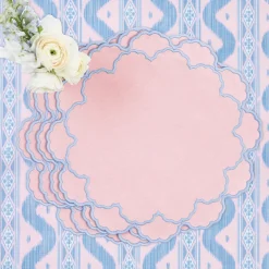Placemats<Mrs. Alice Sarah Pink & Blue Placemats (Set of 4)