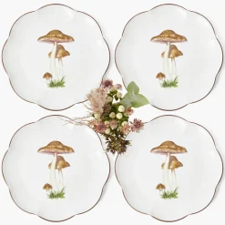 Crockery Sets<Mrs. Alice Scalloped Mushroom Dinner & Starter Plates (Set of 8)
