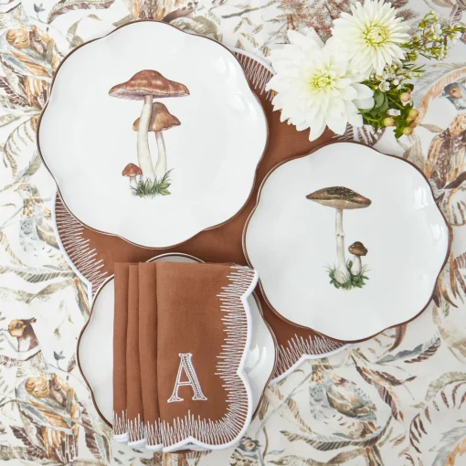 Crockery Sets<Mrs. Alice Scalloped Mushroom Dinner & Starter Plates (Set of 8)