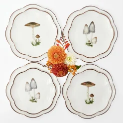Crockery Sets<Mrs. Alice Scalloped Mushroom Dinner & Starter Plates (Set of 8)
