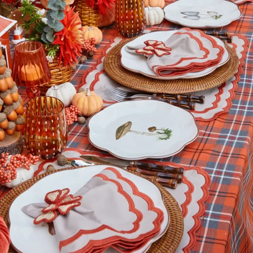 Crockery Sets<Mrs. Alice Scalloped Mushroom Dinner & Starter Plates (Set of 8)