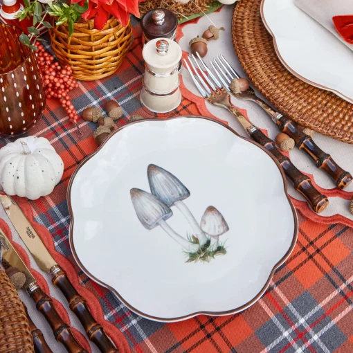 Crockery Sets<Mrs. Alice Scalloped Mushroom Dinner & Starter Plates (Set of 8)