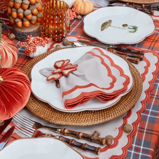 Crockery Sets<Mrs. Alice Scalloped Mushroom Dinner & Starter Plates (Set of 8)