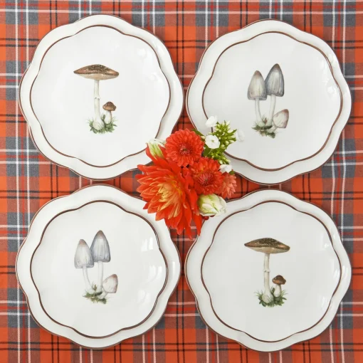 Crockery Sets<Mrs. Alice Scalloped Mushroom Dinner & Starter Plates (Set of 8)