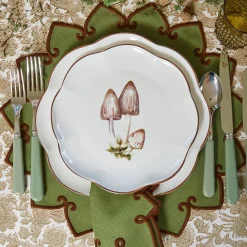 Crockery Sets<Mrs. Alice Scalloped Mushroom Dinner & Starter Plates (Set of 8)