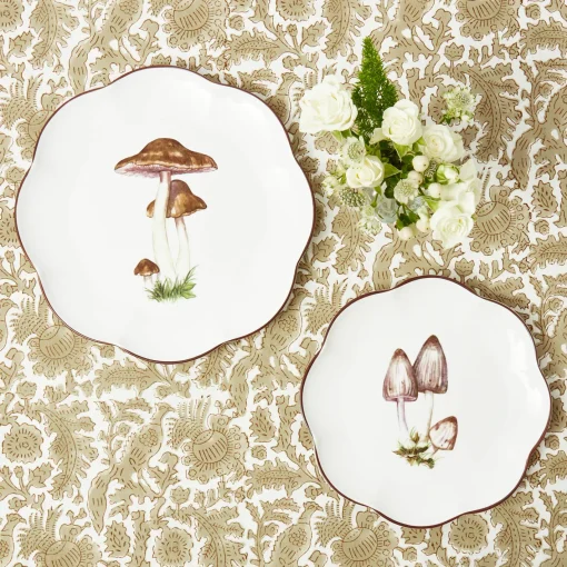Crockery Sets<Mrs. Alice Scalloped Mushroom Dinner & Starter Plates (Set of 8)
