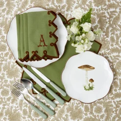 Starter Plates | Crockery Sets<Mrs. Alice Scalloped Mushroom Starter Plates (Set of 4)