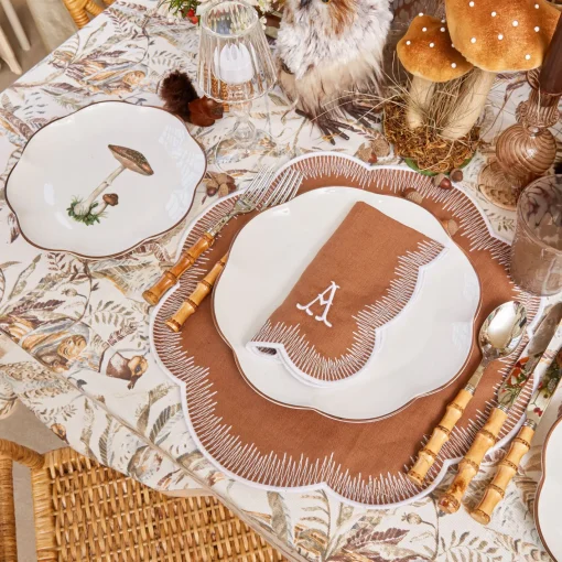 Starter Plates | Crockery Sets<Mrs. Alice Scalloped Mushroom Starter Plates (Set of 4)
