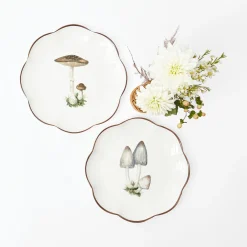 Starter Plates | Crockery Sets<Mrs. Alice Scalloped Mushroom Starter Plates (Set of 4)