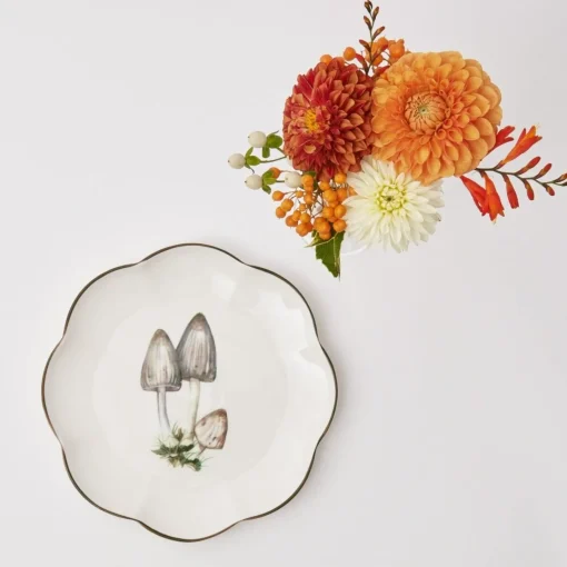 Starter Plates<Mrs. Alice Scalloped Mushroom Starter Plate (Grey)