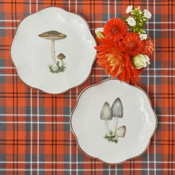 Starter Plates | Crockery Sets<Mrs. Alice Scalloped Mushroom Starter Plates (Set of 4)