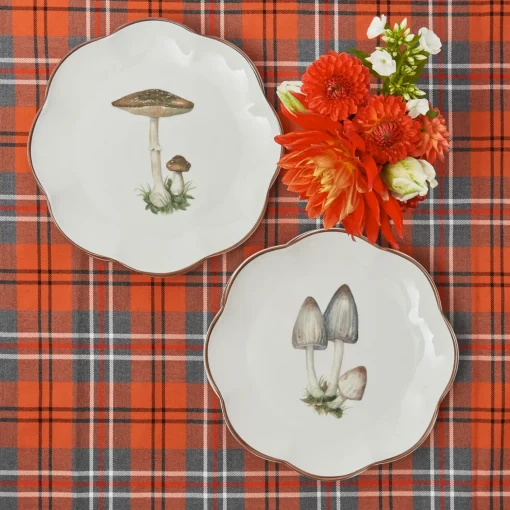 Starter Plates | Crockery Sets<Mrs. Alice Scalloped Mushroom Starter Plates (Set of 4)