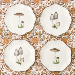 Starter Plates | Crockery Sets<Mrs. Alice Scalloped Mushroom Starter Plates (Set of 4)