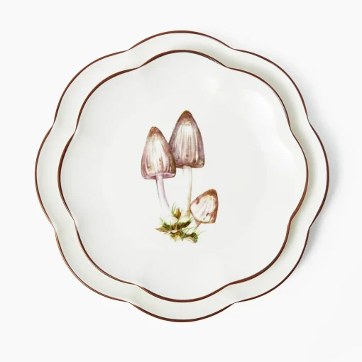 Starter Plates<Mrs. Alice Scalloped Mushroom Starter Plate (Grey)