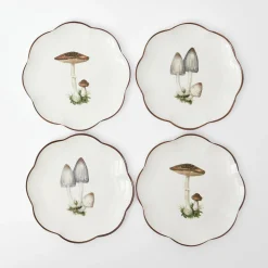 Starter Plates | Crockery Sets<Mrs. Alice Scalloped Mushroom Starter Plates (Set of 4)