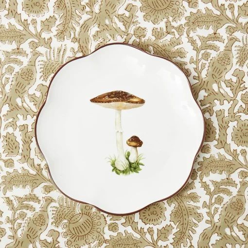 Starter Plates | Crockery Sets<Mrs. Alice Scalloped Mushroom Starter Plates (Set of 4)