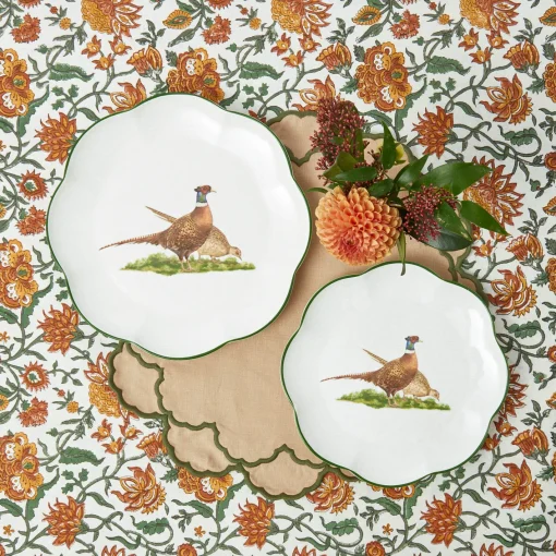 Dinner Plates<Mrs. Alice Scalloped Pheasant Dinner Plate