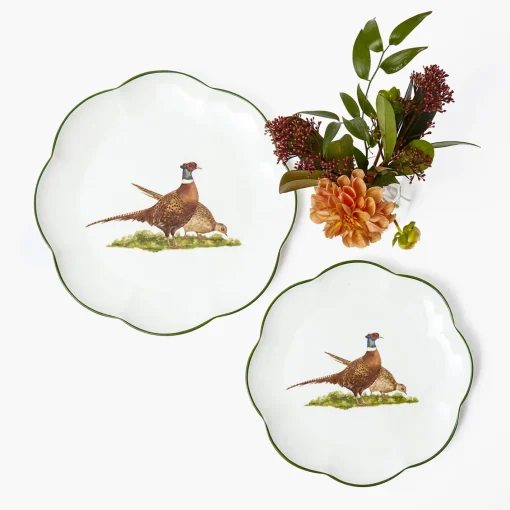 Dinner Plates | Crockery Sets<Mrs. Alice Scalloped Pheasant Dinner Plates (Set of 4)