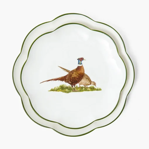 Crockery Sets<Mrs. Alice Scalloped Pheasant Dinner & Starter Plates (Set of 8)