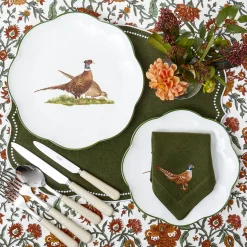 Dinner Plates | Crockery Sets<Mrs. Alice Scalloped Pheasant Dinner Plates (Set of 4)