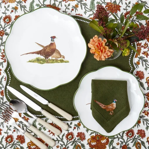 Dinner Plates | Crockery Sets<Mrs. Alice Scalloped Pheasant Dinner Plates (Set of 4)