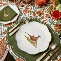 Dinner Plates | Crockery Sets<Mrs. Alice Scalloped Pheasant Dinner Plates (Set of 4)