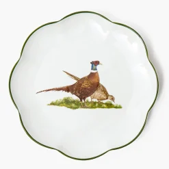 Starter Plates | Crockery Sets<Mrs. Alice Scalloped Pheasant Starter Plates (Set of 4)