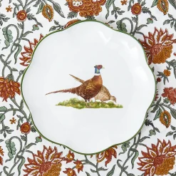 Starter Plates | Crockery Sets<Mrs. Alice Scalloped Pheasant Starter Plates (Set of 4)
