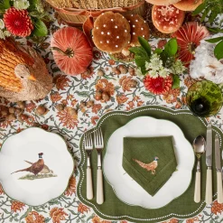 Starter Plates | Crockery Sets<Mrs. Alice Scalloped Pheasant Starter Plates (Set of 4)
