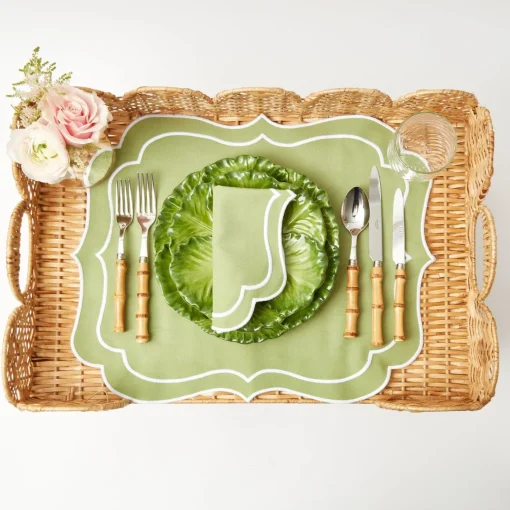 Trays | Trays<Mrs. Alice Scalloped Rattan Breakfast Tray