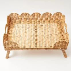 Trays | Trays<Mrs. Alice Scalloped Rattan Breakfast Tray
