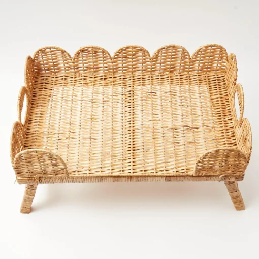 Trays | Trays<Mrs. Alice Scalloped Rattan Breakfast Tray