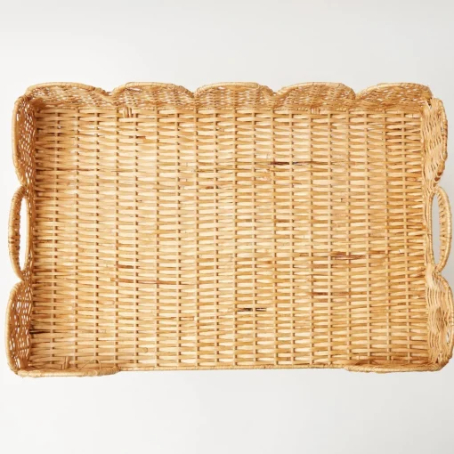 Trays | Trays<Mrs. Alice Scalloped Rattan Breakfast Tray