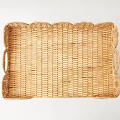 Trays | Trays<Mrs. Alice Scalloped Rattan Breakfast Tray