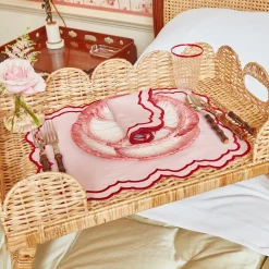 Trays | Trays<Mrs. Alice Scalloped Rattan Breakfast Tray