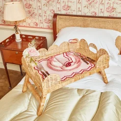 Trays | Trays<Mrs. Alice Scalloped Rattan Breakfast Tray