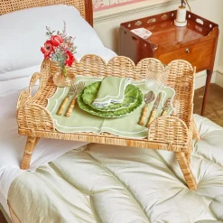Trays | Trays<Mrs. Alice Scalloped Rattan Breakfast Tray