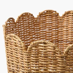 For Him | Neutral Chic<Mrs. Alice Scalloped Rattan Log Basket