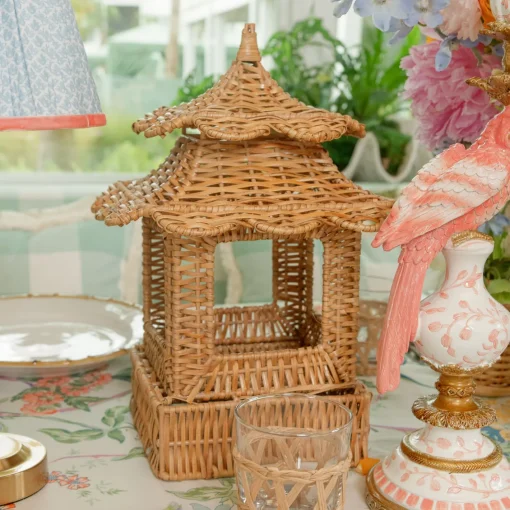 Year-round Decorations | Spring Decorations<Mrs. Alice Scalloped Rattan Pagoda Lantern