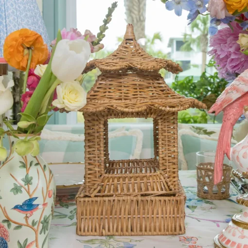 Year-round Decorations | Spring Decorations<Mrs. Alice Scalloped Rattan Pagoda Lantern